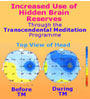 Graphic display of brain functioning before and during the practice of TM