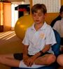 school boy meditating