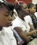 girls meditating