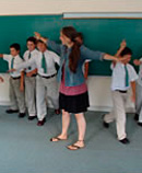 Teacher and students