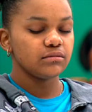 student meditating