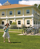 student on campus